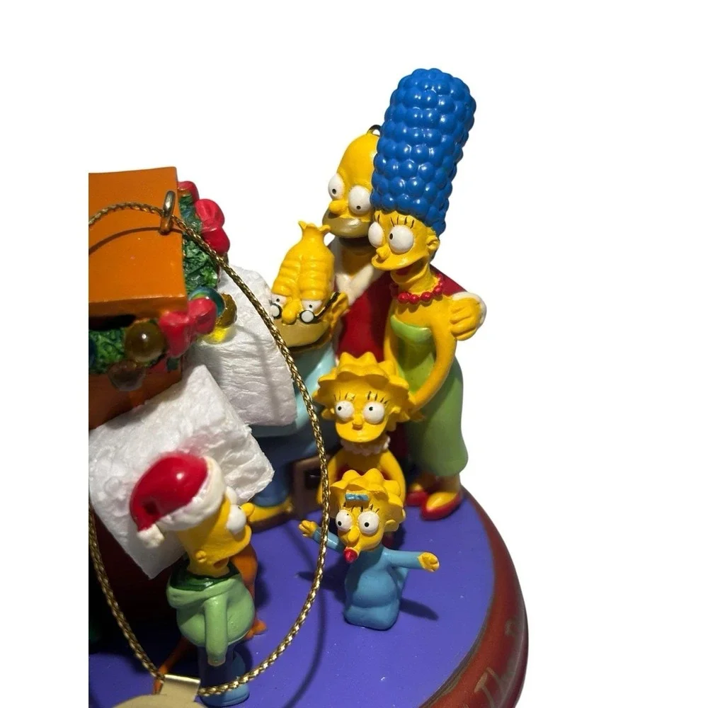 2005 Simpsons Bradford Christmas Ornament Illuminated Together Around The Piano